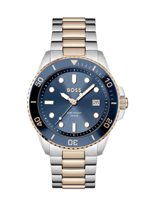 Boss Ace Ανδρικό Ρολόι 43mm Μπαταρίας με Ασημί Μεταλλικό Μπρασελέ kod 1514012 - Image 2