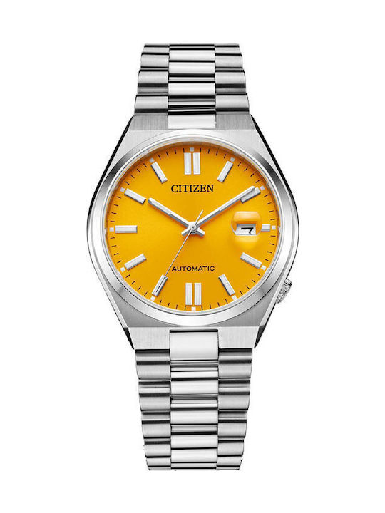 Citizen Tsuyosa Ανδρικό Ρολόι 42mm Αυτόματο με Ασημί Μεταλλικό Μπρασελέ - Image 2