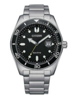 Citizen Ανδρικό Ρολόι 43mm Μπαταρίας με Ασημί Μεταλλικό Μπρασελέ