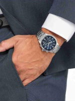 Citizen Ανδρικό Ρολόι 44mm Χρονογράφος Μπαταρίας με Ασημί Μεταλλικό Μπρασελέ