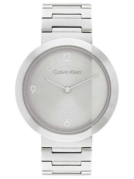 Calvin Klein Eccentric Γυναικείο Ρολόι 38mm Μπαταρίας με Ασημί Μεταλλικό Μπρασελέ - Image 1