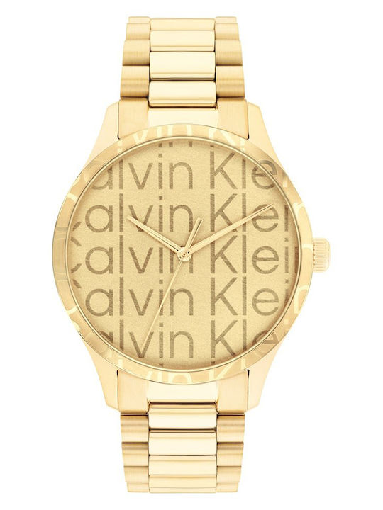 Calvin Klein Iconic Γυναικείο Ρολόι 40mm Χρονογράφος Μπαταρίας με Χρυσό Μεταλλικό Μπρασελέ kod 25200327 - Image 3