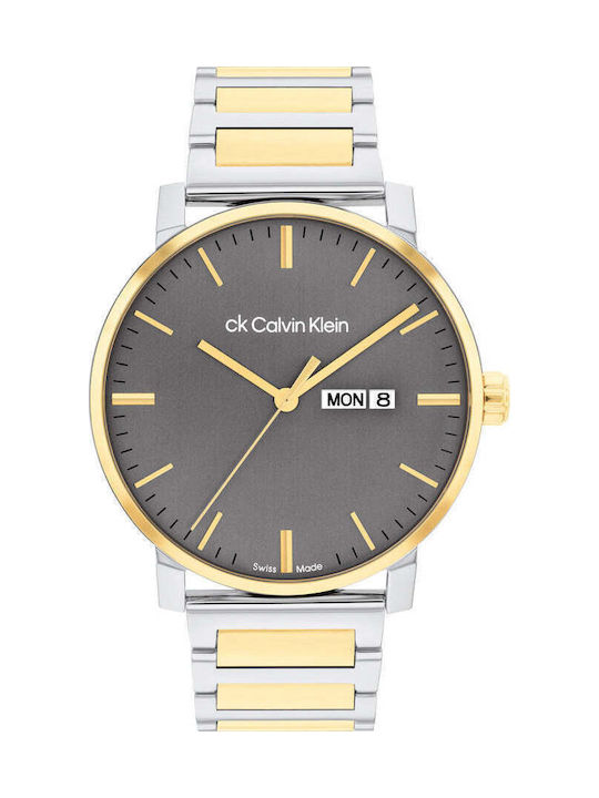Calvin Klein Two Tone  Ανδρικά Ρολόγια 44mm Μπαταρίας με Γκρι Μεταλλικό Μπρασελέ kod 25000070 - Image 1