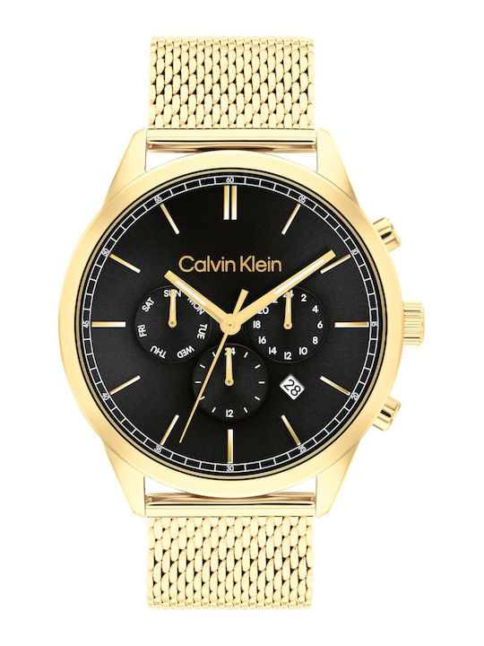 Calvin Klein Infinite Γυναικείο Ρολόι 44mm Χρονογράφος Μπαταρίας με Χρυσό Μεταλλικό Μπρασελέ kod 25200375 - Image 4