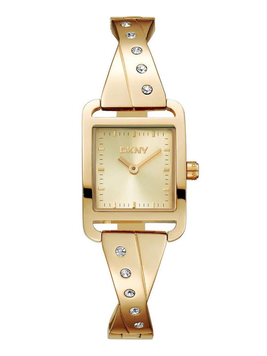 DKNY City Γυναικείο Ρολόι 30mm Χρονογράφος Μπαταρίας με Χρυσό Μεταλλικό Μπρασελέ - Image 1