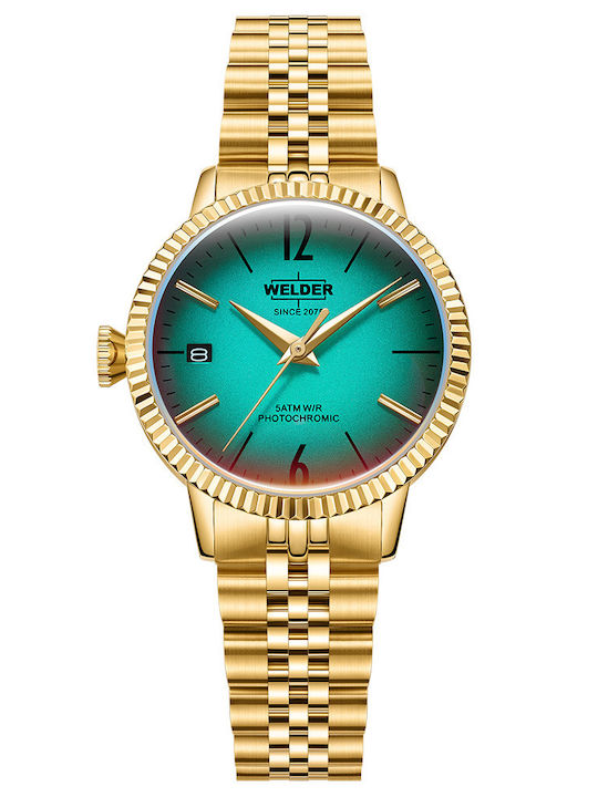Welder Γυναικείο Ρολόι Χρονογράφος Μπαταρίας με Χρυσό Μεταλλικό Μπρασελέ - Image 1