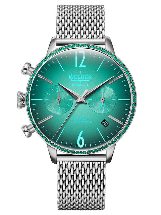 Welder Moody Γυναικείο Ρολόι 38mm Χρονογράφος Μπαταρίας με Ασημί Μεταλλικό Μπρασελέ - Image 1