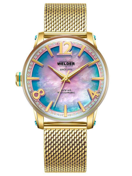 Welder Γυναικείο Ρολόι Χρονογράφος Μπαταρίας με Χρυσό Μεταλλικό Μπρασελέ - Image 1