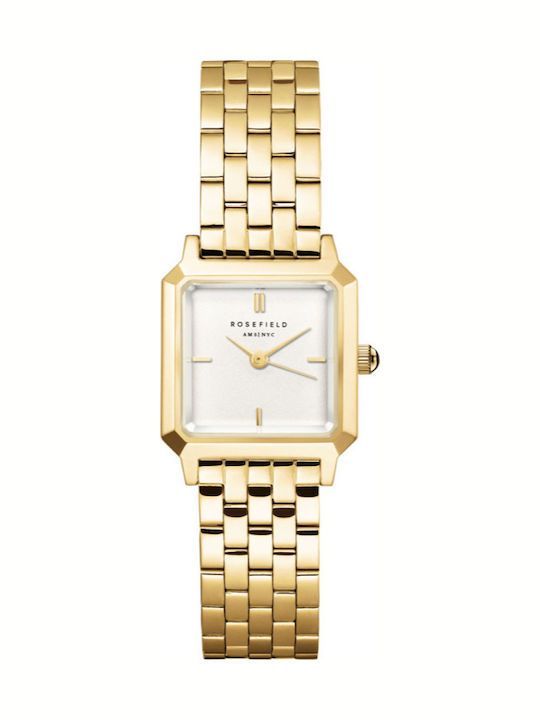 Rosefield Γυναικείο Ρολόι 30mm Χρονογράφος Μπαταρίας με Χρυσό Μεταλλικό Μπρασελέ - Image 1