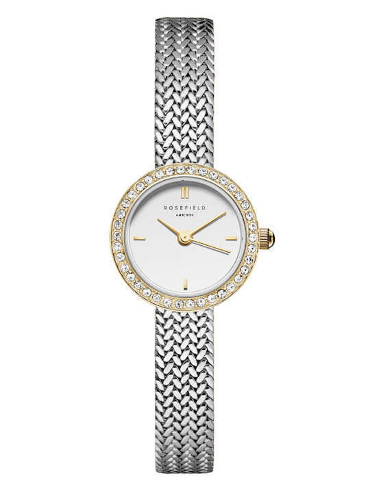 Rosefield Mini Small Edit Duotone Γυναικείο Ρολόι 20.4mm Μπαταρίας με Ασημί Μεταλλικό Μπρασελέ - Image 2