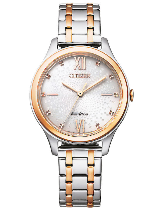 Citizen Eco-Drive Elegant Collection Γυναικείο Ρολόι 30mm Μπαταρίας με Ασημί Μεταλλικό Μπρασελέ - Image 2