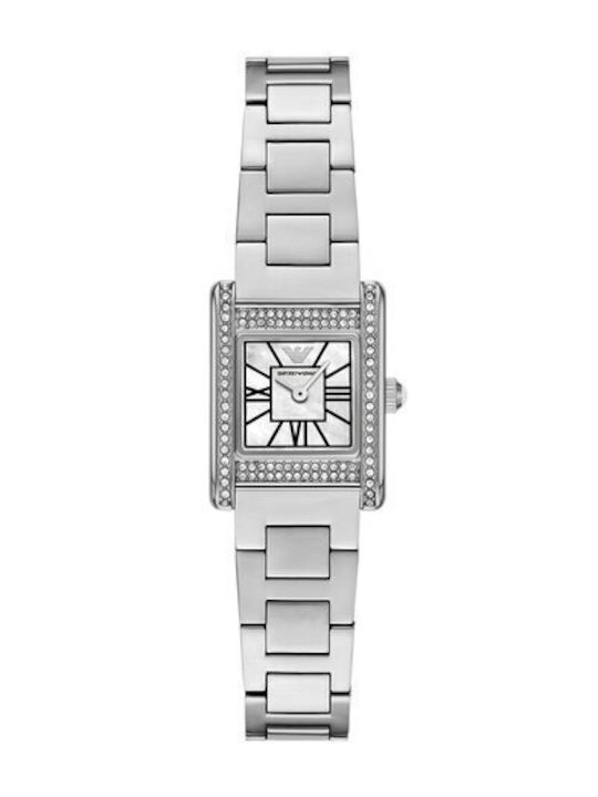 Emporio Armani Genni Γυναικείο Ρολόι Μπαταρίας με Ασημί Μεταλλικό Μπρασελέ - Image 6