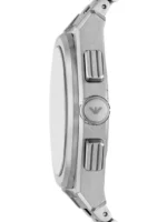 Emporio Armani Federico Ανδρικό Ρολόι Χρονογράφος Μπαταρίας με Ασημί Μεταλλικό Μπρασελέ - Image 3