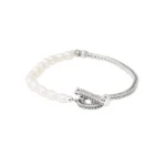 UNISEX Buddha To Buddha  139 Barbara Mini Pearl Bracelet Silver