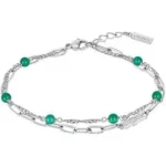 Lacoste Γυναικείο Βραχιόλι Αλυσίδα από Ατσάλι Ασημί με Χάντρες 2040457