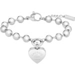 LACOSTE Stainless Steel Γυναικείο βραχιόλι με μπίλιες και μοτίφ καρδιά  Κωδικός προϊόντος: 2040505