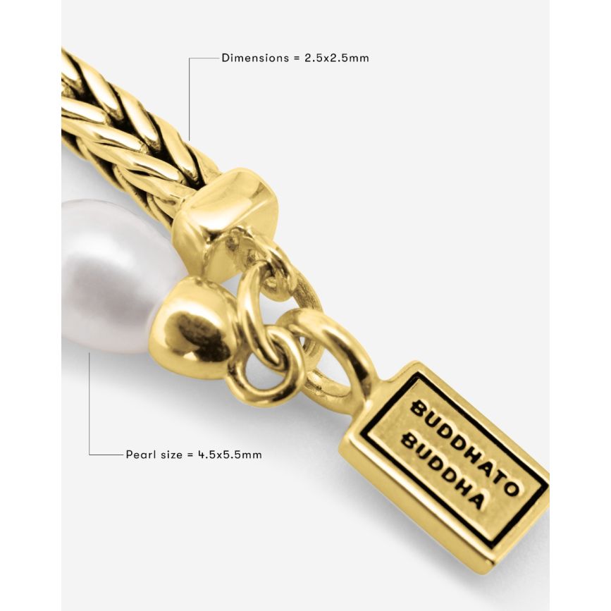 UNISEX Buddha To Buddha 139 GV Barbara Mini Pearl Bracelet Gold Vermeil - Image 6