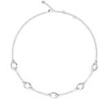 Ατσάλινο κολιέ με οβάλ κρίκους Guess Bamboo  Κωδ. JUBN05167JWRHT/U