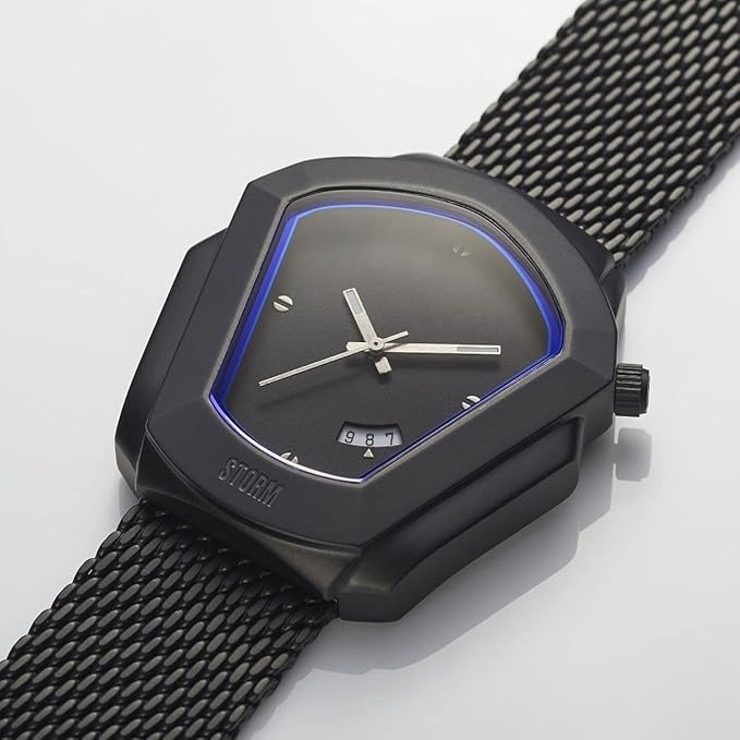 61rr-UWnG8S._AC_SX679_ Μοναδικό ανδρικό ρολόι STORM CYREX με μπλε χείλος Lazer, δείκτες ώρας και λειτουργία ημερομηνίας - Image 1