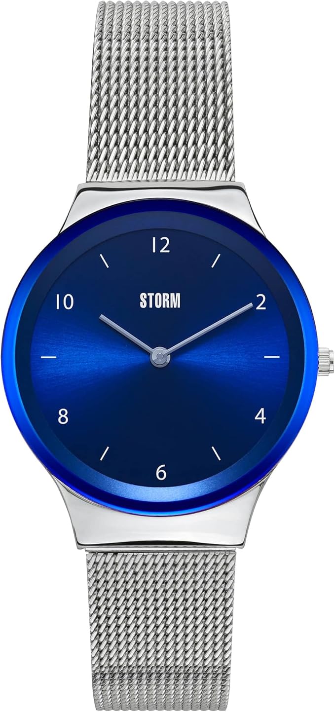 71bko4IiHgL._AC_SX679_ Γυναικείο Ρολόι STORM Zadie σε Μπλε Χρώμα - Χείλος σε Χρώμα Lazer με Αριθμημένο Καντράν στα 12 & 6, Λεπτό Λουράκι από Mesh και Γυαλί από Άκρη σε Άκρη - Image 1
