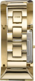 Ρολόι STORM ALVARA σε χρυσό γαλαζοπράσινο χρώμα, μηχανισμός χαλαζία, ανοξείδωτο ατσάλι, μεγάλο βραχιόλι, αυτορυθμιζόμενο λουράκι Easylink, κυρτή κάσα, χρησιμοποιημένα βιώσιμα υλικά - Image 2