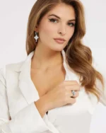 Δαχτυλίδι GUESS Amazing Blossom από ανοξείδωτο ατσάλι με ζιργκόν  SKU JUBR03061JWRH52_ - Image 3