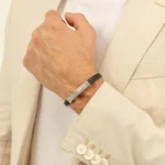 Ανδρικό Βραχιόλι Boss Μαύρο Δερμάτινο 1580674M - Image 3