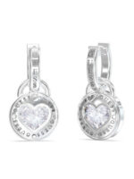 Guess Hearts Σκουλαρίκια Κρίκοι από Ατσάλι με Πέτρες  JUBE03351JWRHT/U