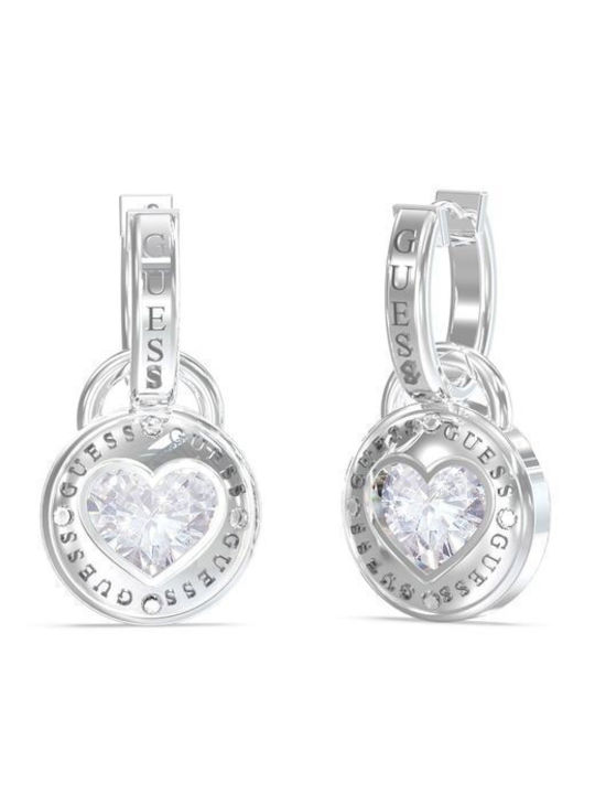 Guess Hearts Σκουλαρίκια Κρίκοι από Ατσάλι με Πέτρες  JUBE03351JWRHT/U - Image 1