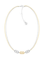 Tommy Hilfiger Κολιέ Διπλό Γεωμετρικό από Επιχρυσωμένο Ατσάλι