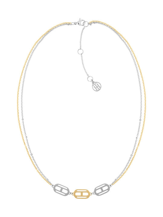 Tommy Hilfiger Κολιέ Διπλό Γεωμετρικό από Επιχρυσωμένο Ατσάλι - Image 1