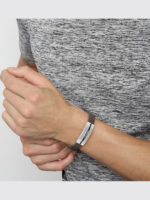 Boss Ανδρικό Βραχιόλι Χειροπέδα από Δέρμα