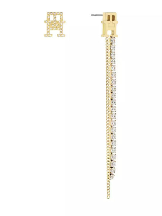 Tommy Hilfiger Σκουλαρίκια Κρεμαστά από Ατσάλι Επιχρυσωμένα με Πέτρες - Image 1