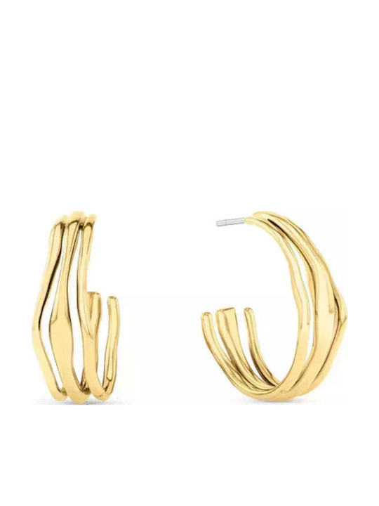 Calvin Klein Wavy Σκουλαρίκια Κρίκοι από Ατσάλι Επιχρυσωμένα  35000721 - Image 1