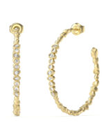 Guess Σκουλαρίκια Κρίκοι από Ατσάλι Επιχρυσωμένα με Πέτρες  JUBE05181JWYGT/U