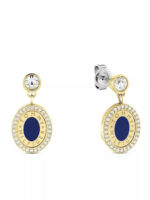 Tommy Hilfiger Σκουλαρίκια Κρεμαστά από Ατσάλι Επιχρυσωμένα με Πέτρες Μπλε