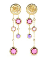 Guess Σκουλαρίκια Κρεμαστά από Ατσάλι Επιχρυσωμένα με Πέτρες Ροζ  JUBE05091JWGFCT/U