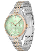 Boss Saya Γυναικείο Ρολόι 37mm Χρονογράφος Μπαταρίας με Μεταλλικό Μπρασελέ Ασημί/Ροζ χρυσό