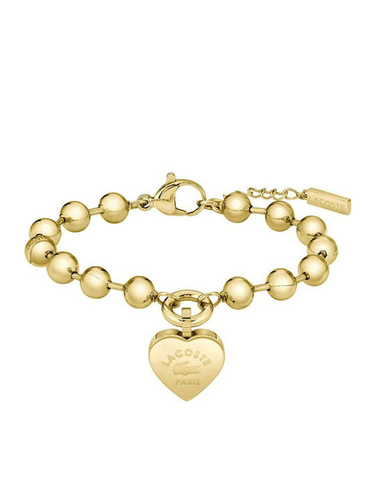 Lacoste Γυναικείο Βραχιόλι με σχέδιο Καρδιά από Ατσάλι Επιχρυσωμένο - Image 1