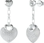 Guess Γυναικεία Σκουλαρίκια Κρεμαστά από Ατσάλι Ασημί με Ζιργκόν UBE05210JWRHT