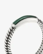 UNISEX Buddha To Buddha Ben Mini Gemstone Ring Silver Malachite
