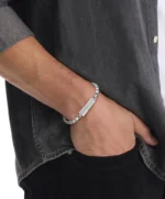 CALVIN KLEIN Ανδρικό Βραχιόλι Contoured Ασημί Ανοξείδωτο Ατσάλι SKU  35100094