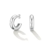 ROSEFIELD Solitaire Hoops Σκουλαρίκια Κρίκοι Ανοξείδωτο Ατσάλι  SKU JEBCS-J1201