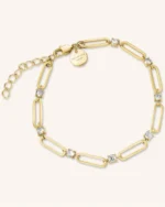 Βραχιόλι ROSEFIELD Paperclip  ανοξείδωτο ατσάλι με κρύσταλλα SKU JBRCG-J1024