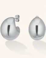 ROSEFIELD Χοντροί Κρίκοι Ημίφωτος Ασημί  SKU JECMS-J982