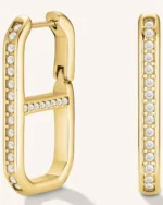 ROSEFIELD Σκουλαρίκια Οκτάγωνα Λεπτά Χρυσά SKU  JEFOG-J1179 - Image 4