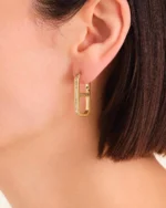 ROSEFIELD Σκουλαρίκια Οκτάγωνα Λεπτά Χρυσά SKU  JEFOG-J1179 - Image 2