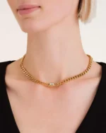 Κολιέ ROSEFIELD Octagon από  ανοξείδωτο ατσάλι με κρύσταλλο SKU JNOCG-J1131 - Image 4