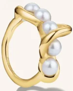 ROSEFIELD Multi Pearl Twist Ring Gold (No 56) SKU JRMP56G-J753