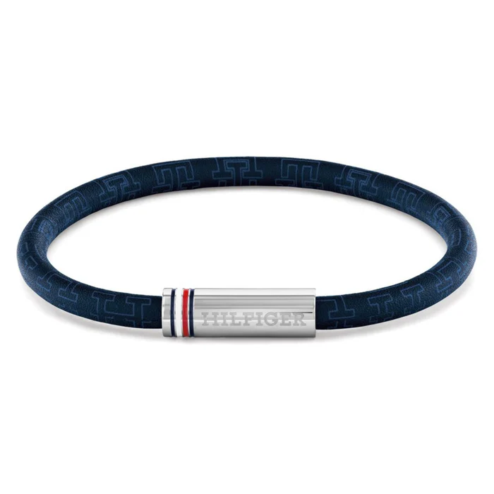 andriko-vraxioli-tommy-hilfiger-2790702-dermatino-mple-atsalino-koumpoma-asimi_700x Tommy Hilfiger Ανδρικό Βραχιόλι από Δέρμα SKU 2790702 - Image 1